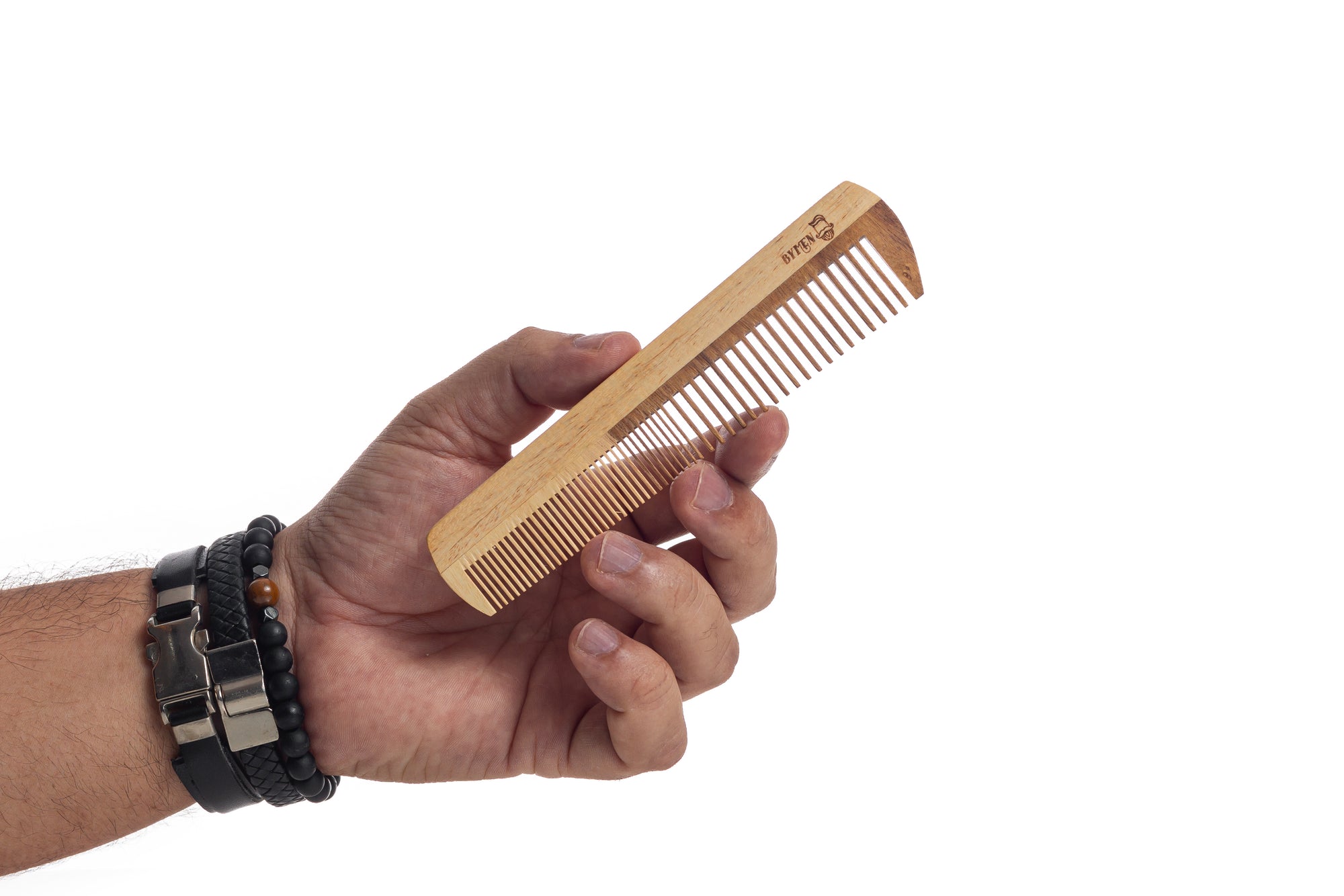 Pente de Madeira para Barba e Cabelo Portátil - Anti-Frizz e Estilização
