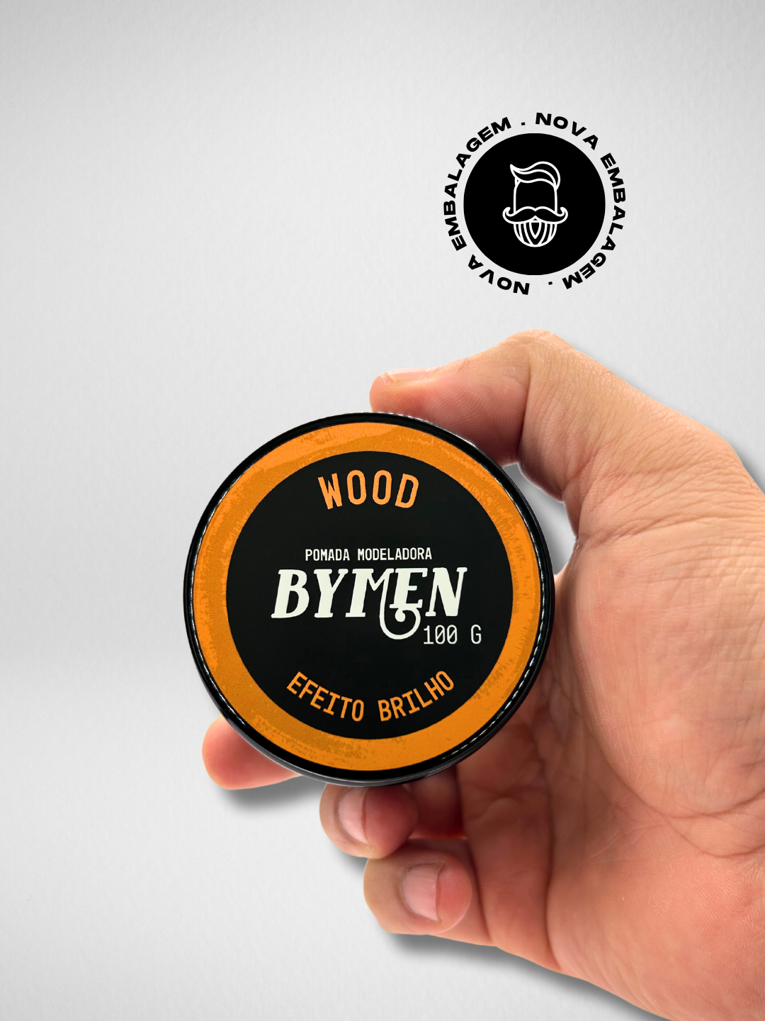 Pomada Modeladora Efeito Brilho (Efeito Molhado) - Fixação e Brilho | Linha Wood 100g