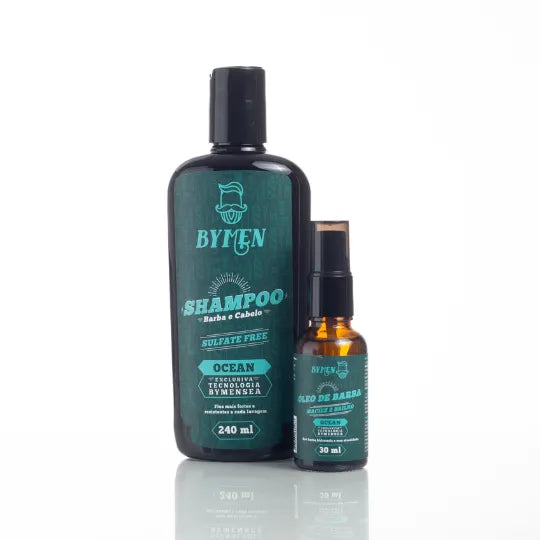 Kit Shampoo e Óleo para Cabelo e Barba - Linha Ocean