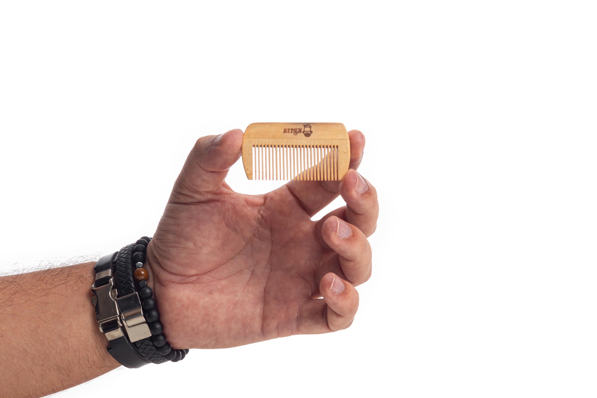 Pente de Madeira Pequeno para Barba Portátil - Anti-Frizz e Estilização