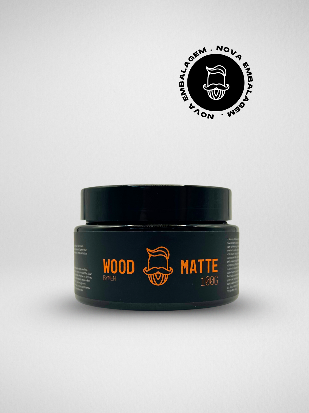 Pomada Modeladora Efeito Matte (Efeito Seco) - Fixação e Textura Natural | Linha Wood 100g