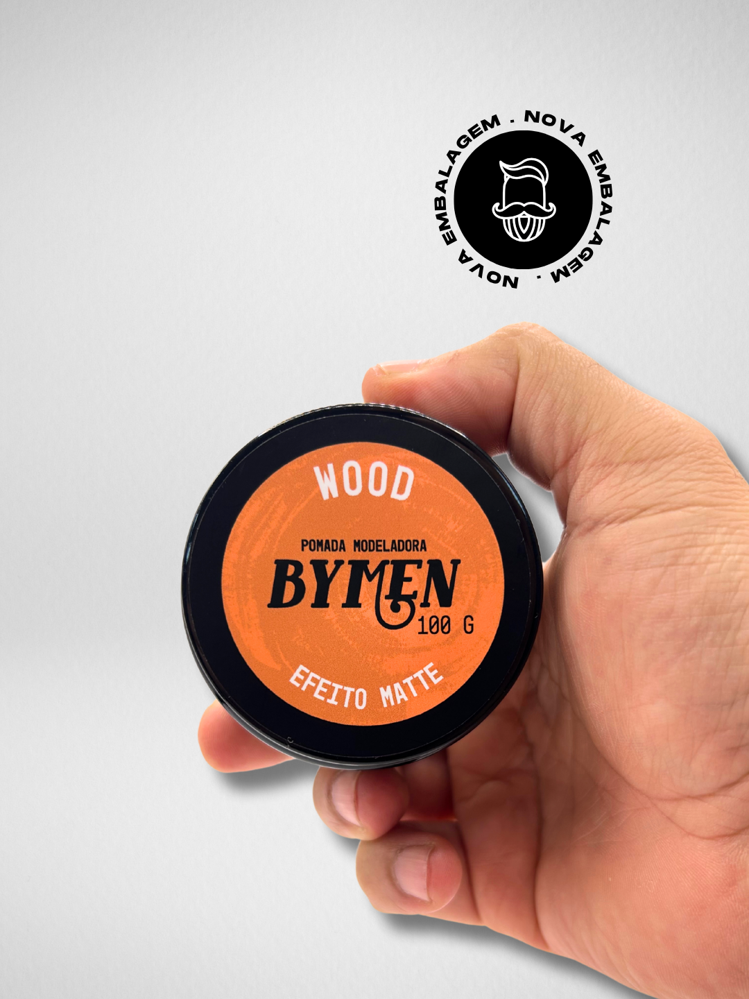 Pomada Modeladora Efeito Matte (Efeito Seco) - Fixação e Textura Natural | Linha Wood 100g