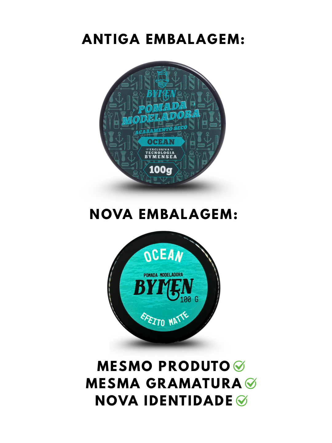 Pomada Modeladora Efeito Matte (Efeito Seco) - Fixação e Textura Natural | Linha Ocean 100g
