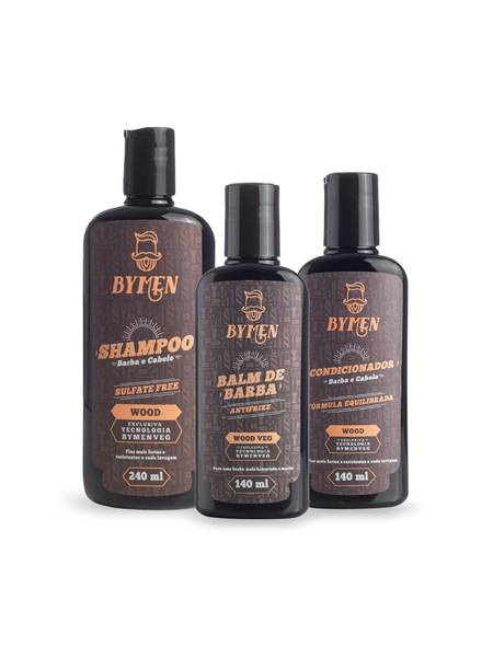 KIT Crescimento Completo - Wood | Shampoo + Condicionador + Balm